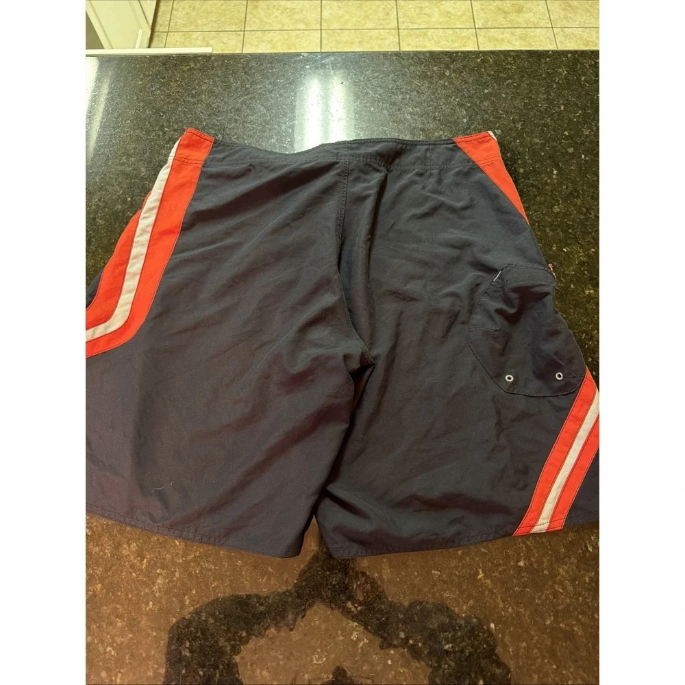 Vintage OP Ocean‎ Pacific Board Shorts Sz 38 Black Red Skater Surfer Swim